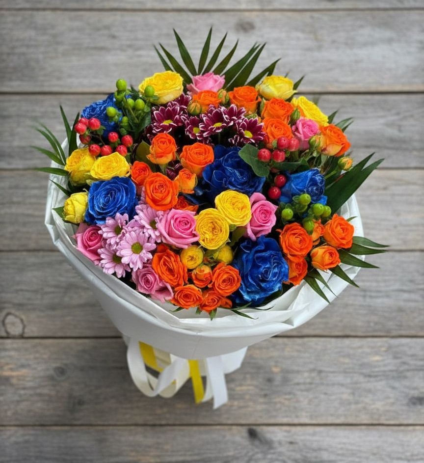 Букет цветов из: Розы и Хризантемы в Пятовском