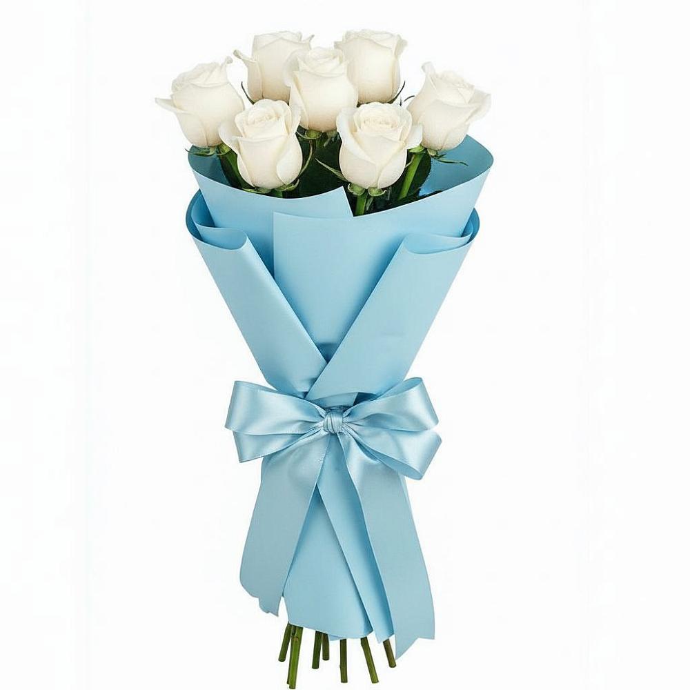 Букет 7 белых роз Проуд в Пятовском