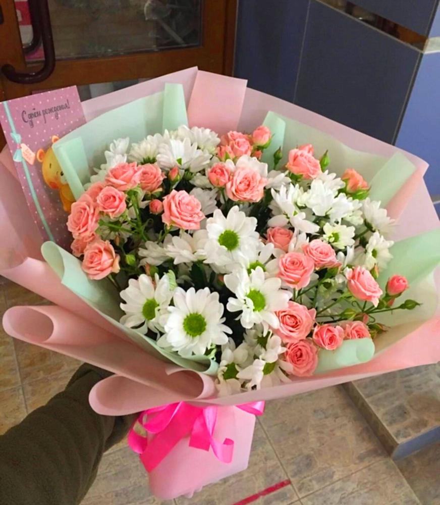 Букет цветов из: Розы и Хризантемы в Пятовском