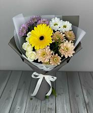 Букет цветов из:  Розы, Герберы и Хризантемы в Пятовском