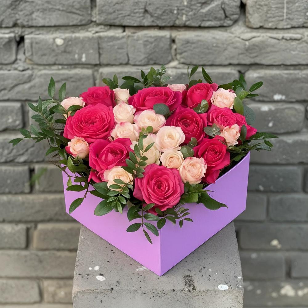 Цветочная композиция из Розы в коробке в Пятовском