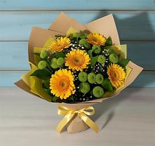 Букет цветов из:  Герберы и Хризантемы в Пятовском