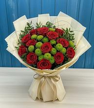 Букет цветов из:  Розы и Хризантемы в Пятовском