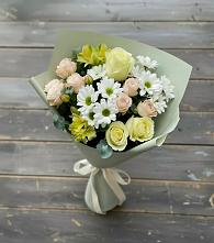 Букет цветов из:  Альстромерии, Розы и Хризантемы в Пятовском
