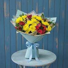 Букет цветов из:  Альстромерии и Хризантемы в Пятовском