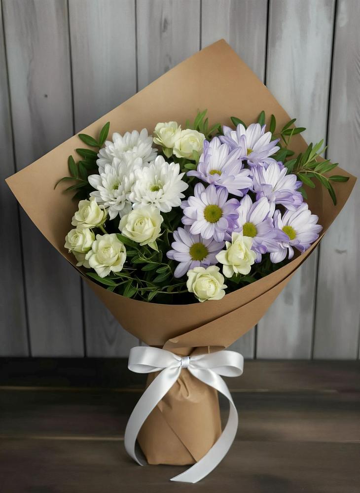 Букет цветов из: Хризантемы и Розы в Пятовском
